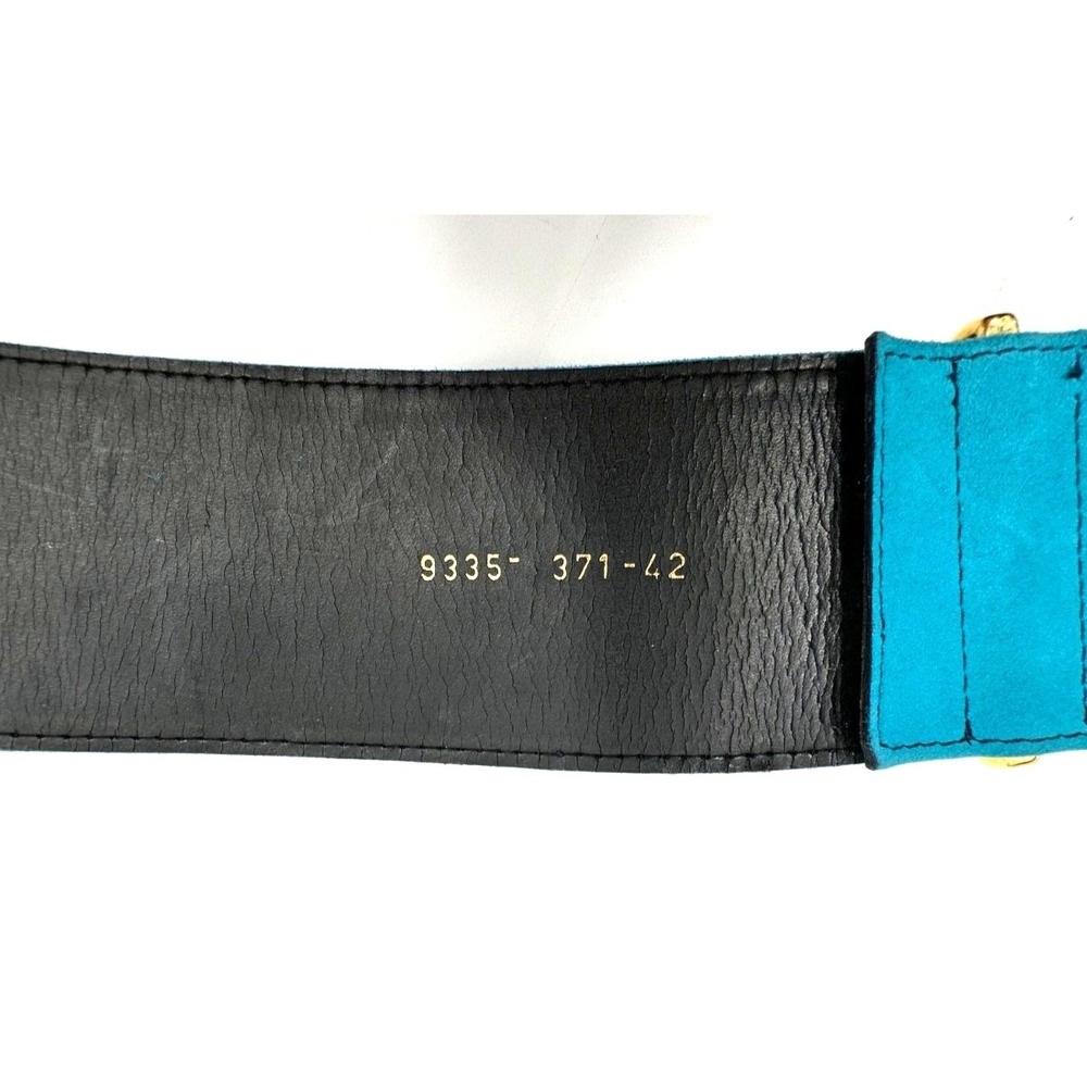 Escada Womens Wide Blue Suede Leather Contoured Waist Belt One Size Italy - Picture 8 of 12